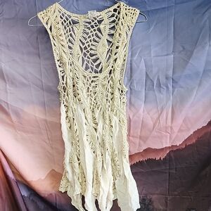 Vivid Collection  Of Ny Cream Crochet Tank Top